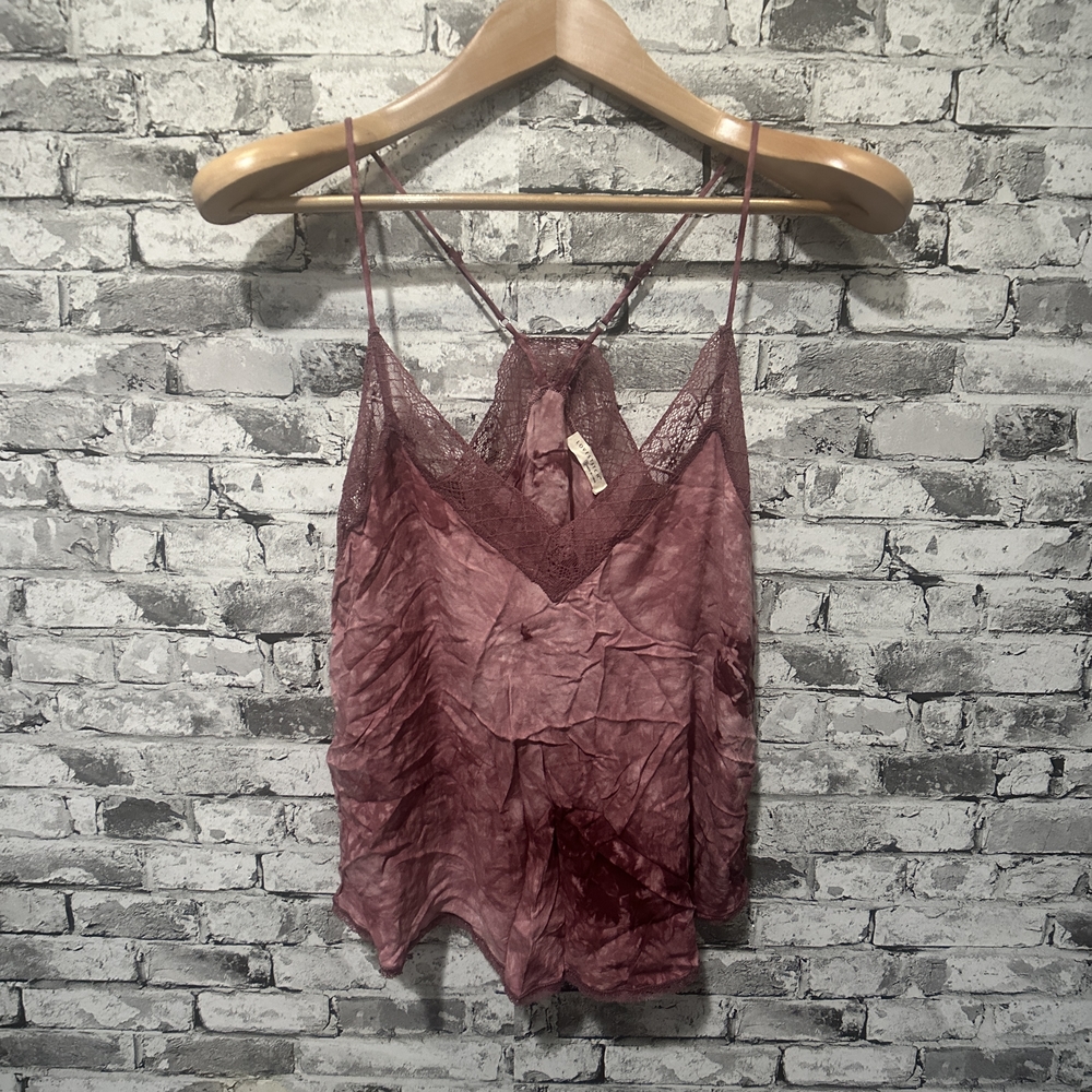 EUC Lovestitch Women's Pink Lace Cami Top Size Small